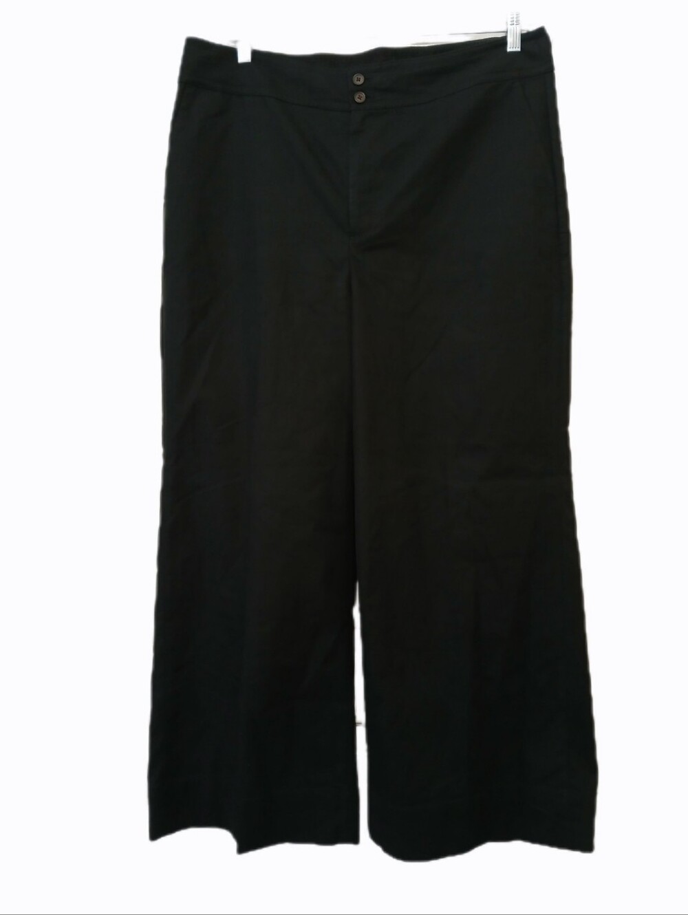 J. Crew 18 Black Wide-Leg Workwear High Waist Trousers Cotton Blend Pants